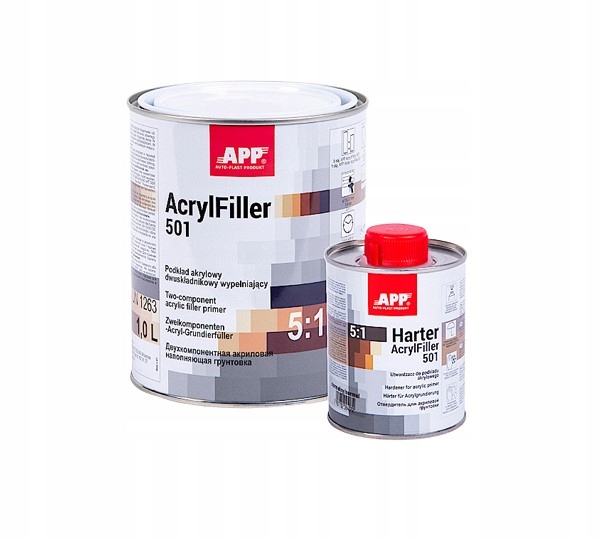 Podkład akrylowy wypełniajacy Biały 1L+ utwardzacz nor. App AcrylFiller 5:1