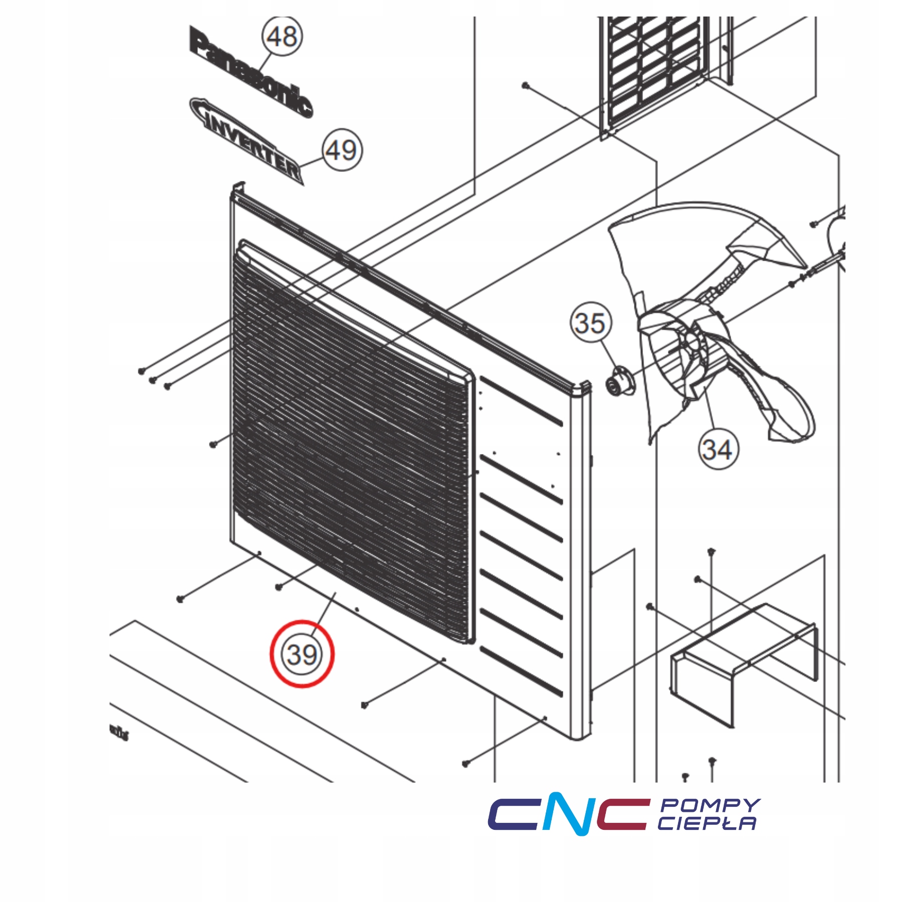 CWE06K1063 Výstupná mriežka Cabinet Front Plate Assy Predný kryt