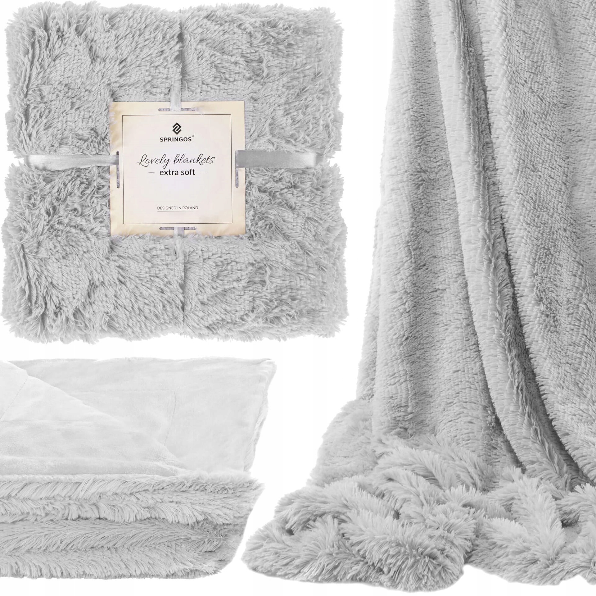 Deka Chlupatka Přehoz Na Postel Měkká Teplá Hrubá 200x220 cm Šedá