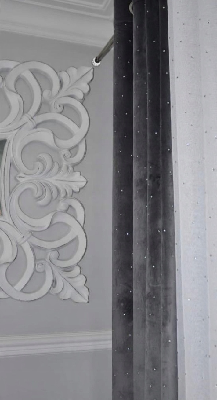 

Zasłona welur cyrkonie 140x250 Crystal stal