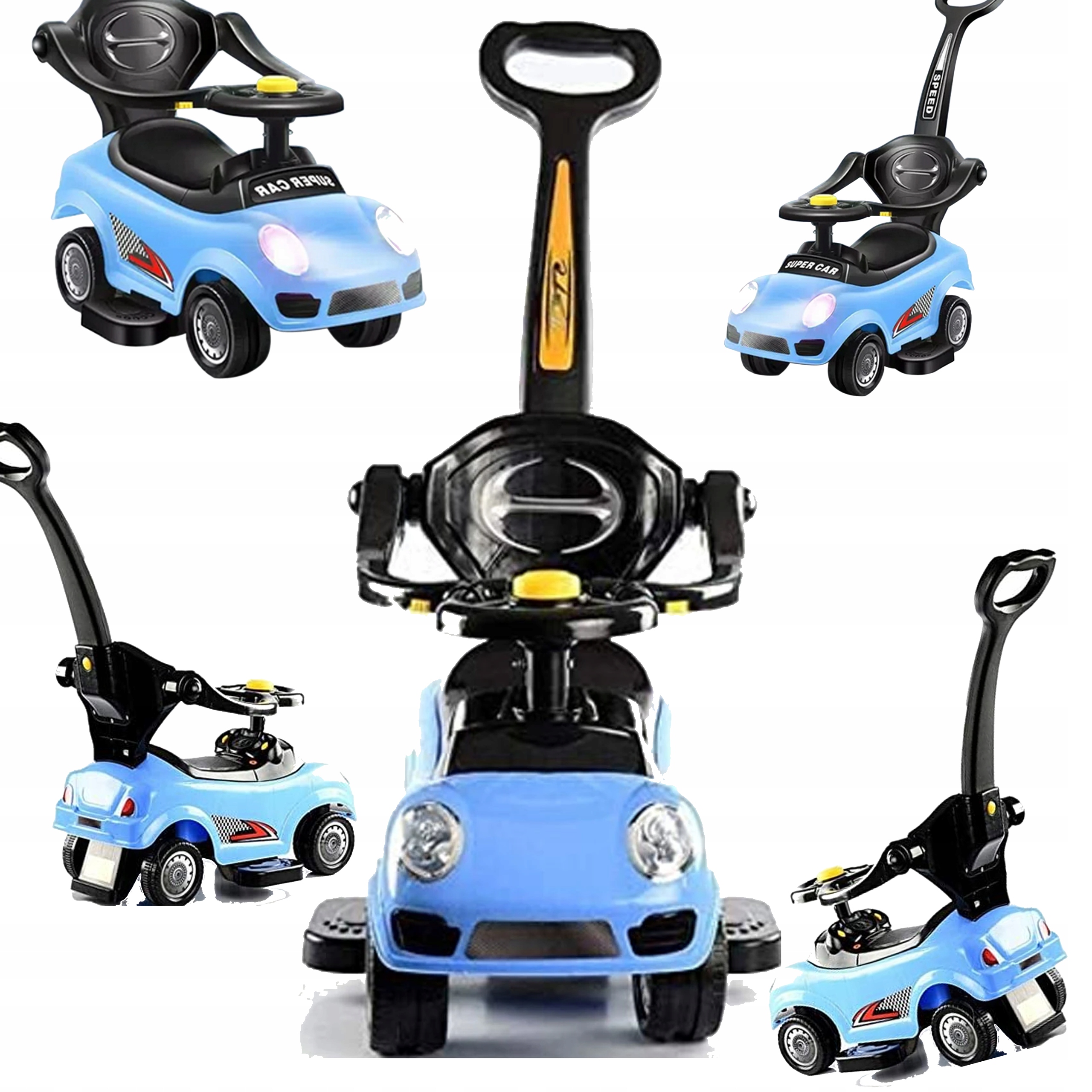 Jeździk Pchacz 3W1 Auto Led Dźwięk Dla Dzieci Na Dzień Dziecka