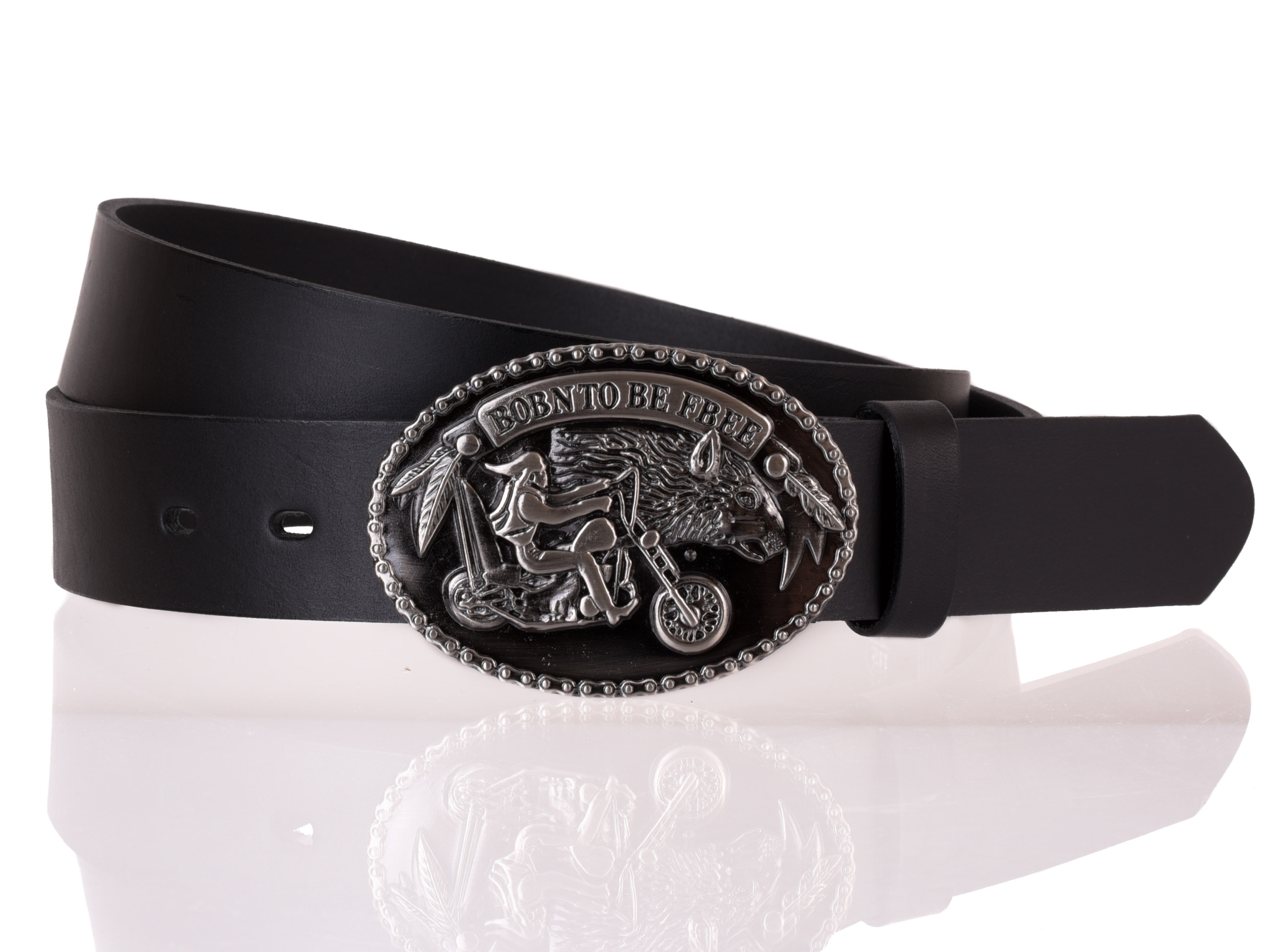 SKÓRZANY Pasek do spodni HARLEYOWIEC 100 XS