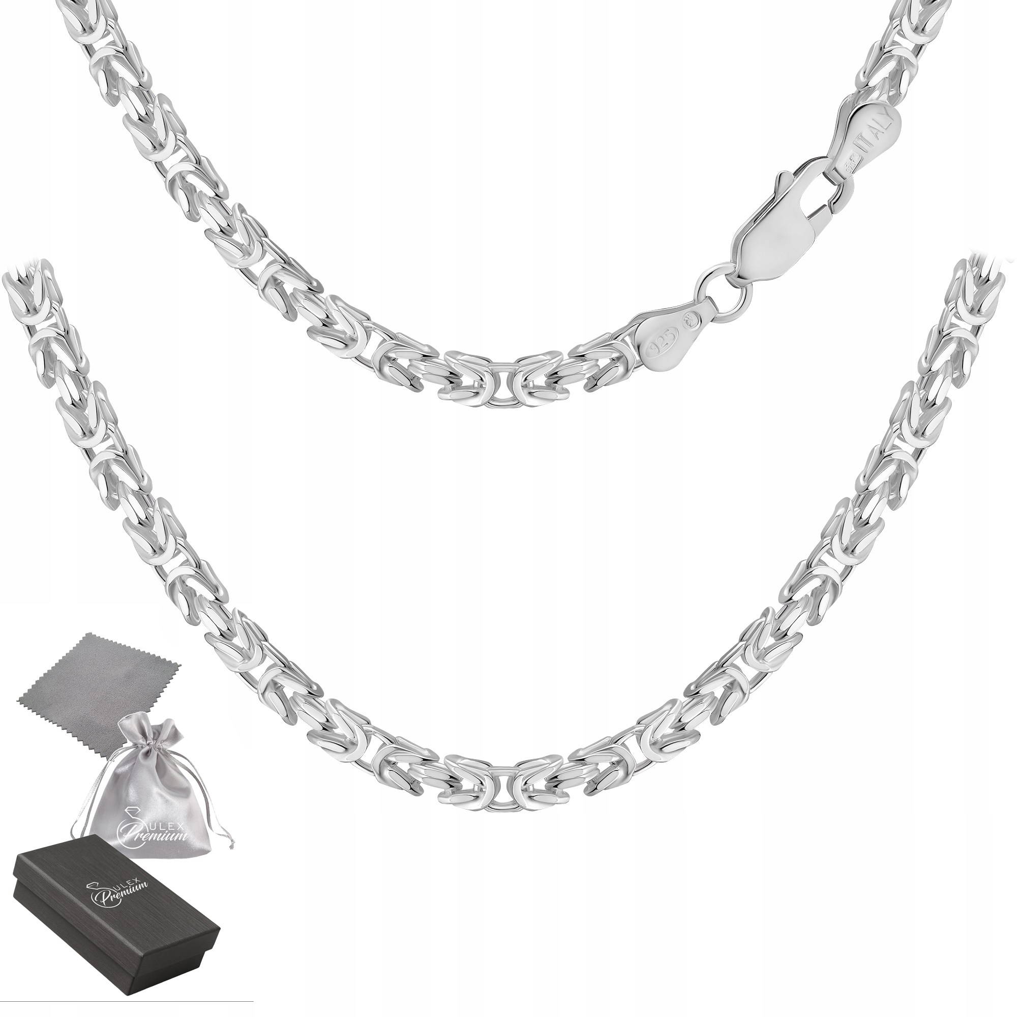 Bizantinský královský řetízek stříbrný 925 Elegantní dámský 60 cm x 4.0 mm