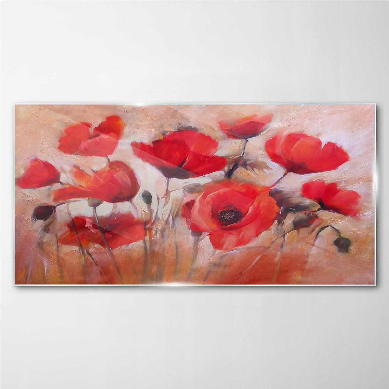 

Obraz szklany z nadrukiem Malowane maki 100x50 cm