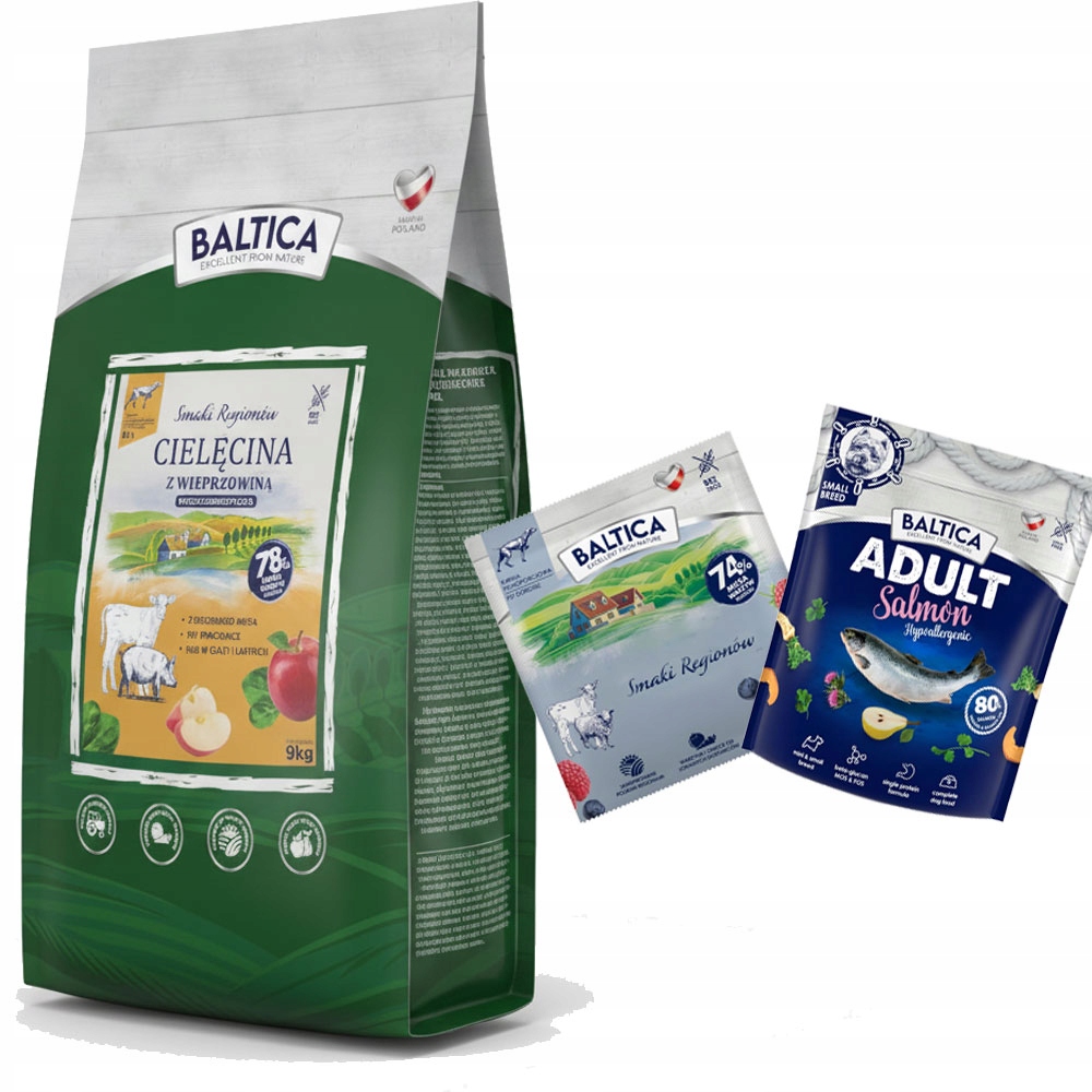 Levně Baltica Smaki Regionów Telecí s vepřovým M/L 9 kg Střední Plemena