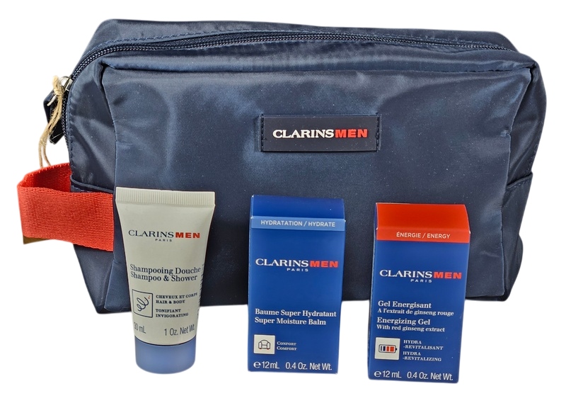 Clarins Men męski zestaw żel balsam kosmetyczka 4 szt.