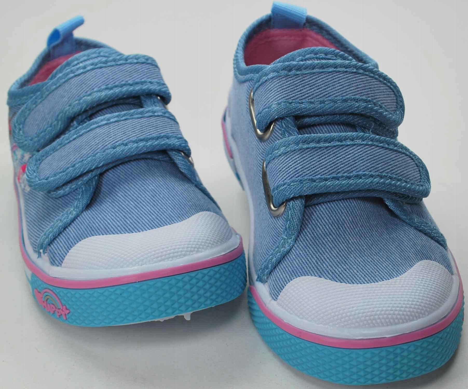 NIEBIESKIE trampki z jednorożcem na rzepy r 25 Kolor niebieski