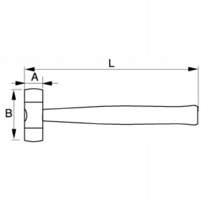 Młotek nylonowy 55 mm z drewnianym trzonkiem BAHCO Waga produktu z opakowaniem jednostkowym 1.47 kg