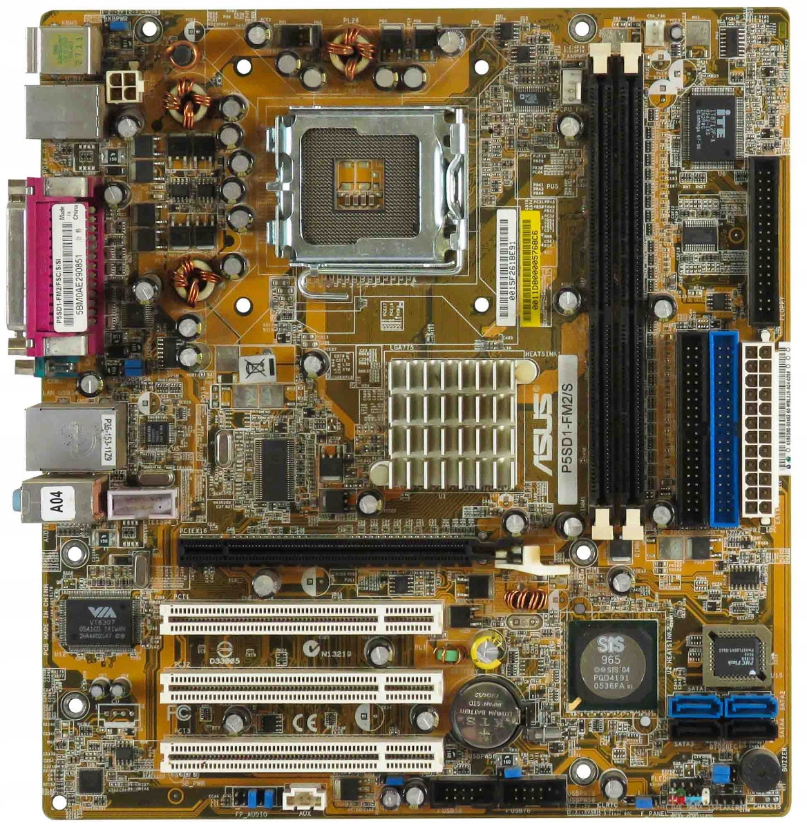 Asus P5SD1-FM2/S Socket 775 2x Ddr PCIe 3x Pci Sat