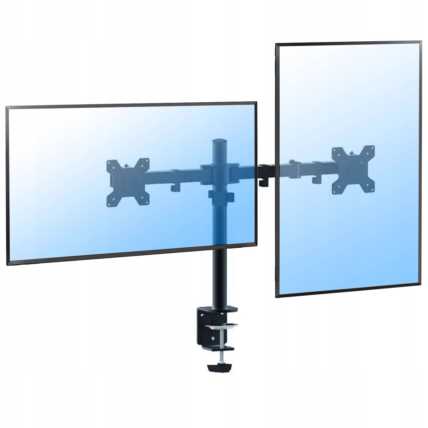 Uniwersalny ruchomy biurkowy uchwyt stojak na dwa monitory 14-27" Vesa
