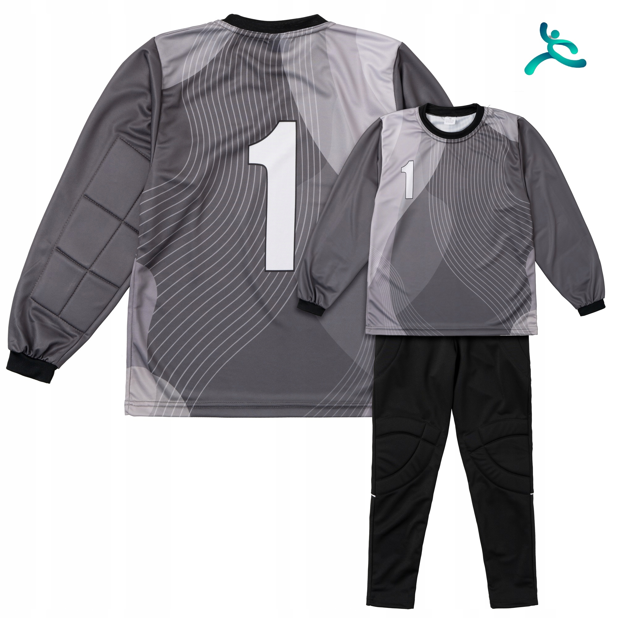Kostým brankářský komplet Šedý vel 140