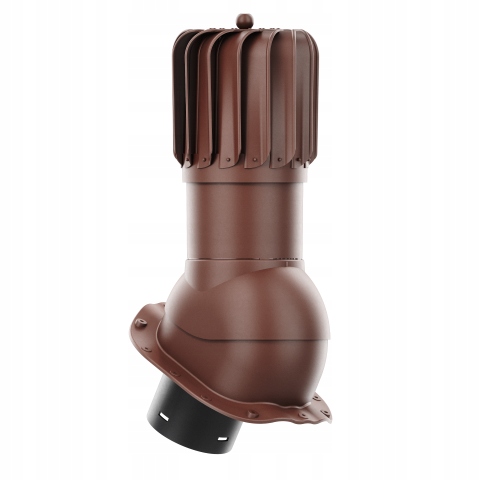 Rotačný krb Rotoline pre plechovú krytinu G fi 150 mm, podlhovastý, hnedý