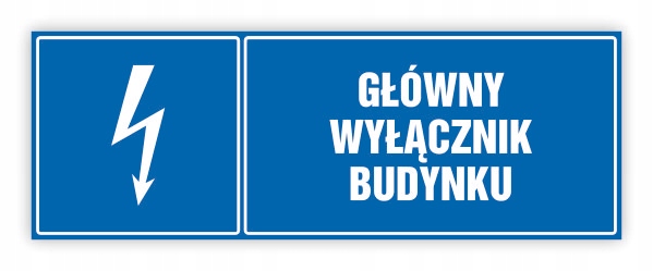 TABLICZKA BHP 30x10 GŁÓWNY WYŁĄCZNIK BUDYNKU