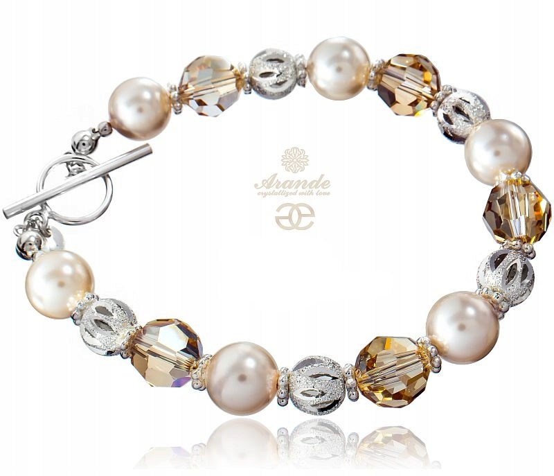 Originální Perly Náramek Crystal Nude Stříbro