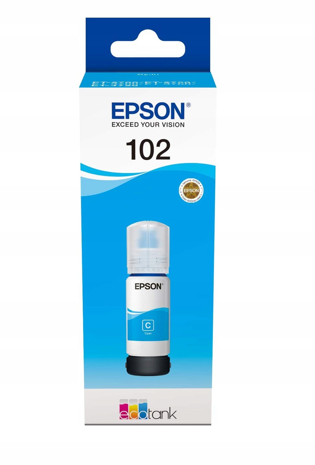 Tusz Epson 102 EcoTank Cyan, butelka C13T03R240, niebieski (cyjan)