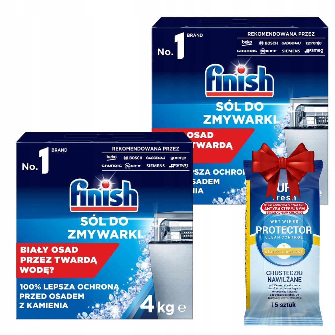 Finish Sól Ochronna do Zmywarki 4 kg x2 + Gratis