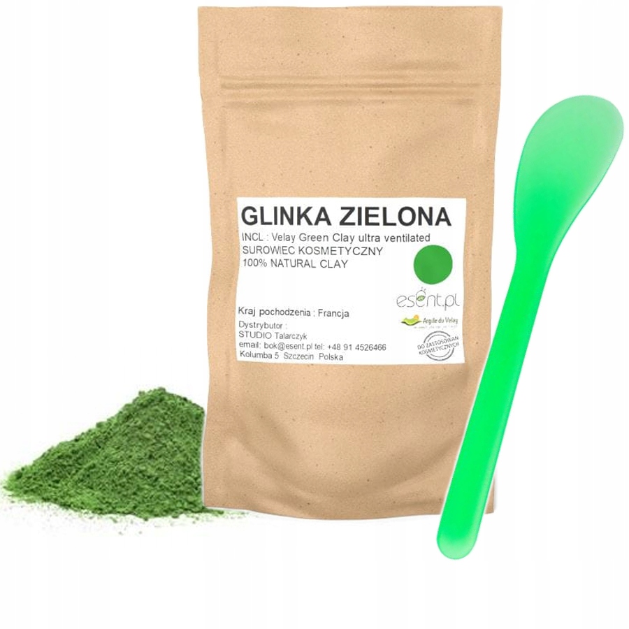 

Glinka Zielona na trądzik szpatułka Zestaw