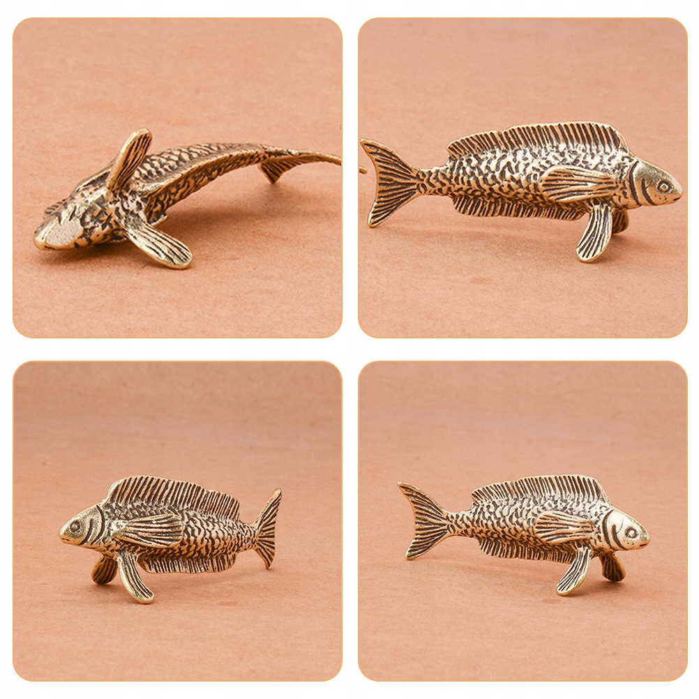 MINI STOLIK Z MOSIĘŻNEGO WYKOŃCZENIA W VINTAGE OZDOBA RYBKA Marka bez marki