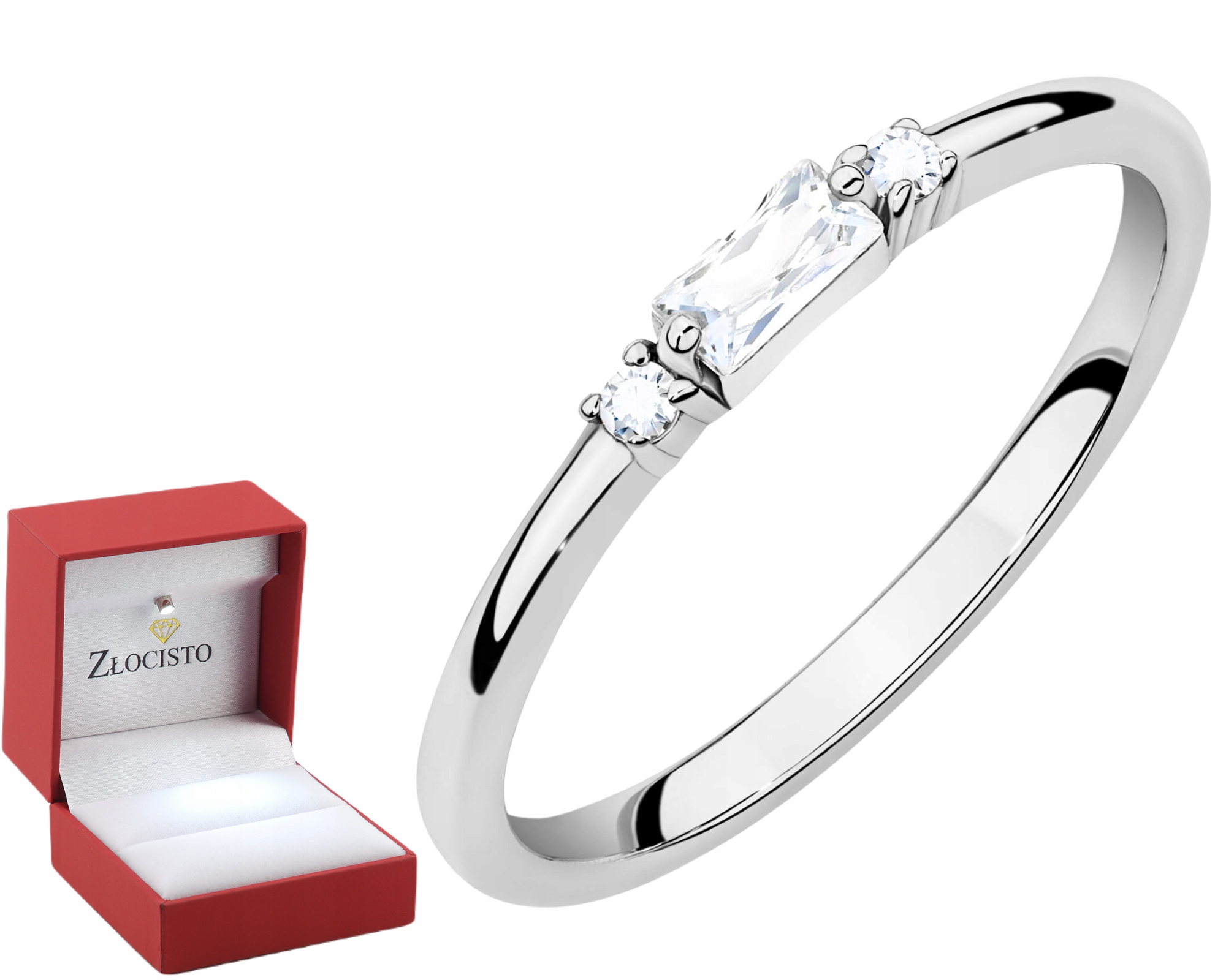 Biale Zloto Pierscionek Diamenty Brylanty Zloto 585