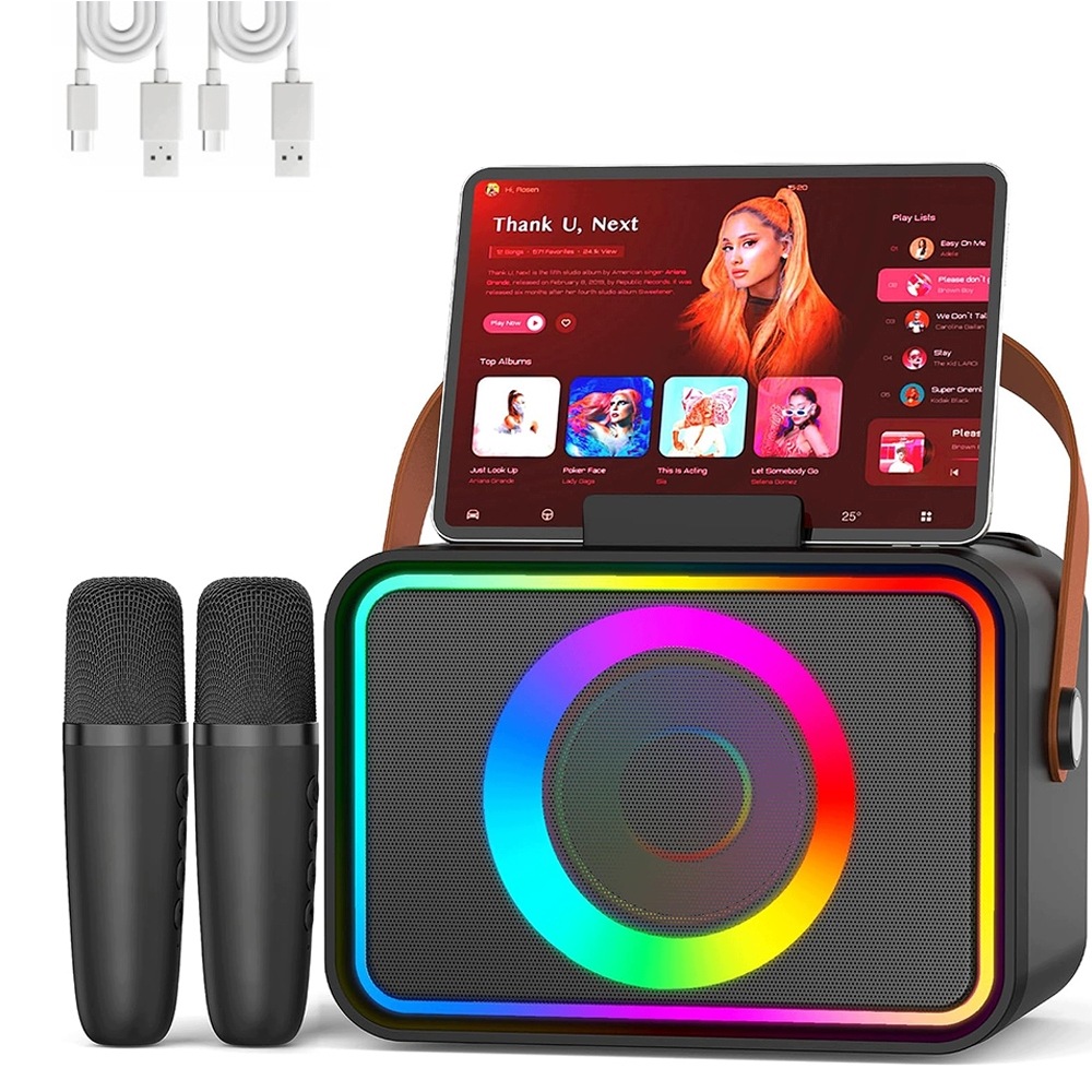 Sada Karaoke 2 Mikrofony Bezdrátový Reproduktor Bluetooth Zvuk
