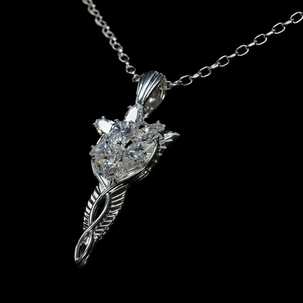 Pendant Chain Evenstar Ranní hvězda Lord of the Rings Silver Replika