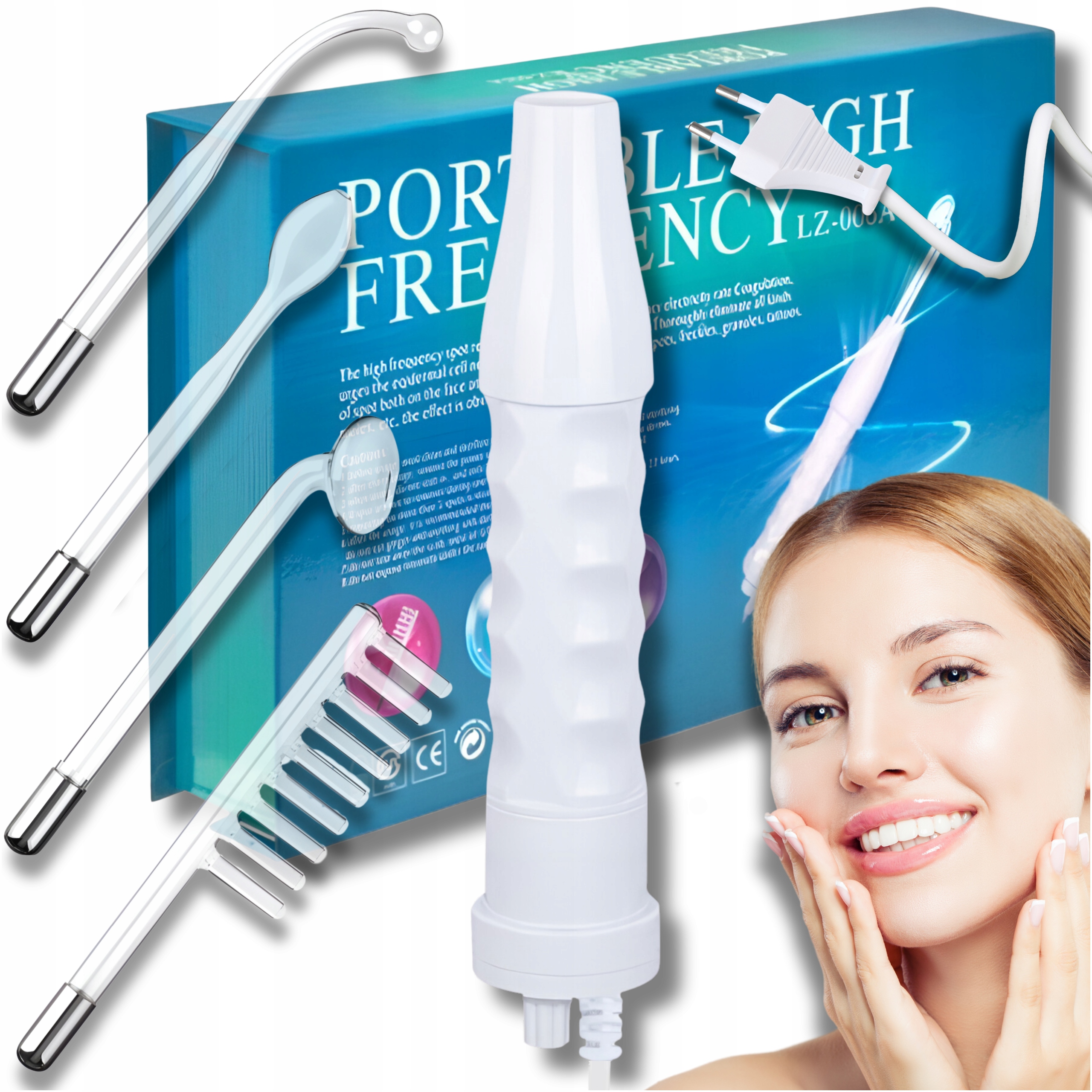 Zařízení darsonval derma wand pro nejsilnější LZ006A 4 elektrody peloty