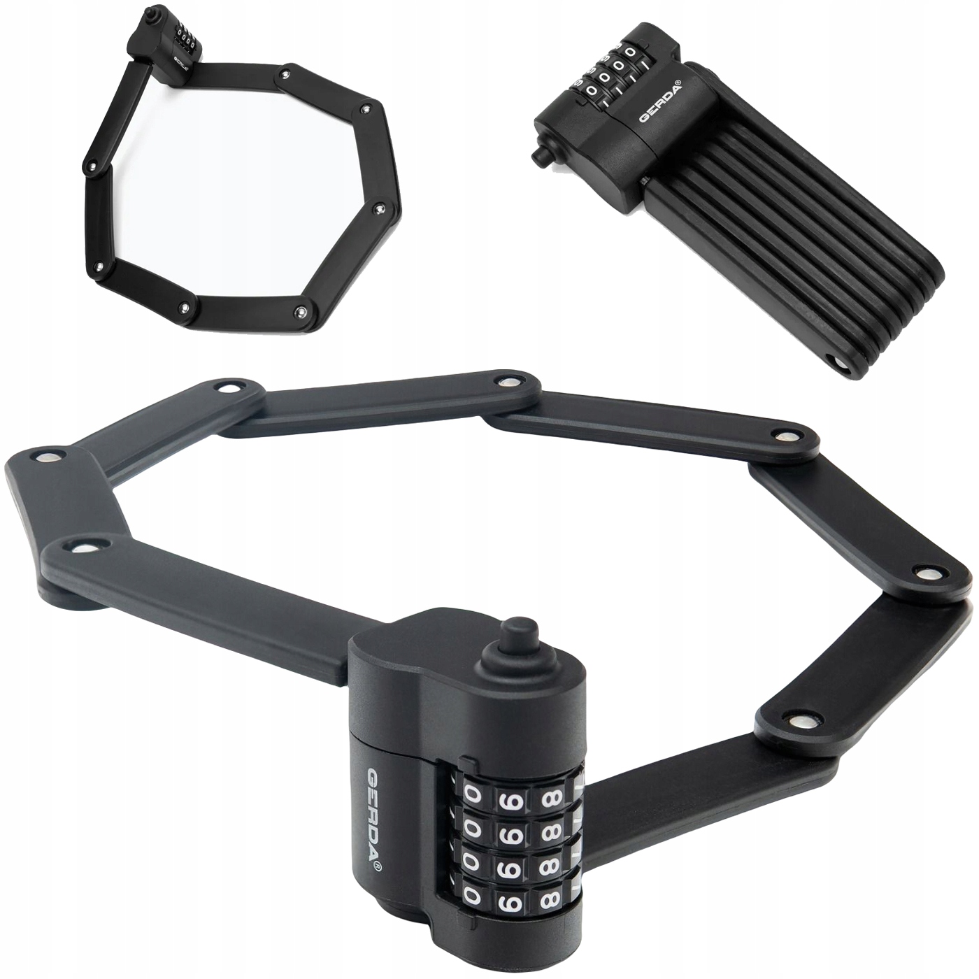 Zapięcie Rowerowe Gerda Fold Combo 880 Składane Zabezpieczenie do Roweru