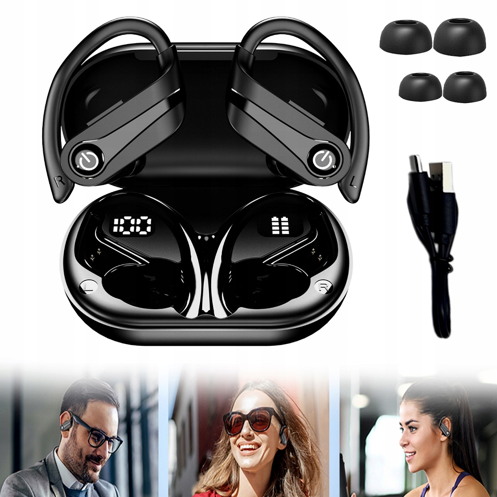 Bezdrátová Sluchátka Bluetooth 6.1PRO Sportovní Do Uší Tws Powerbanka