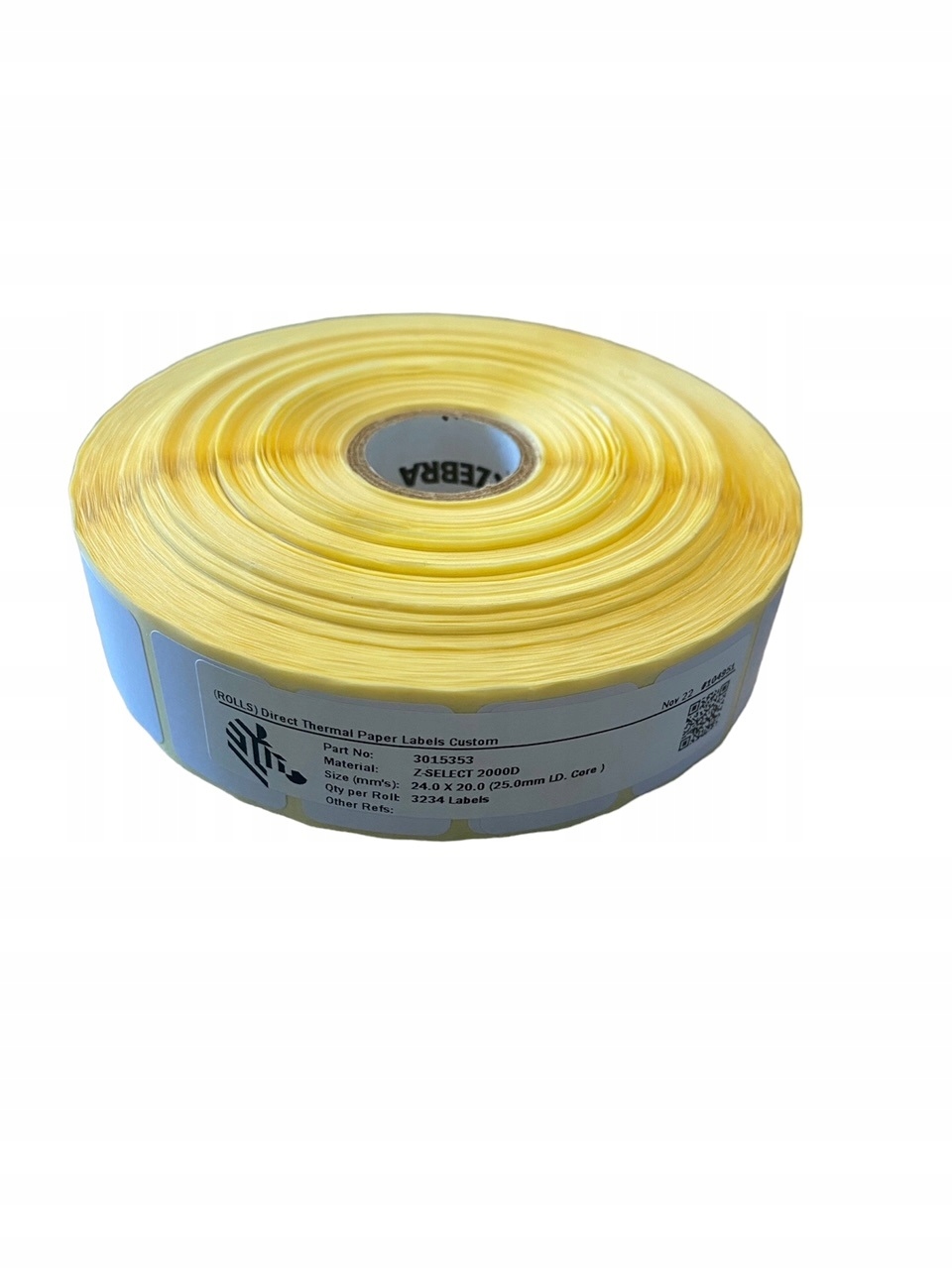 ETYKIETY TERMICZNE BIAŁE 24X20 3234 SZT 34 ROLKI Producent Zebra