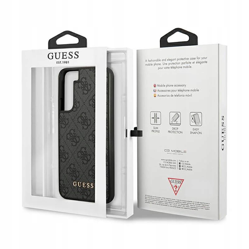Etui Guess 4G Metal Gold Logo na Samsung Galaxy S23 szare Guess