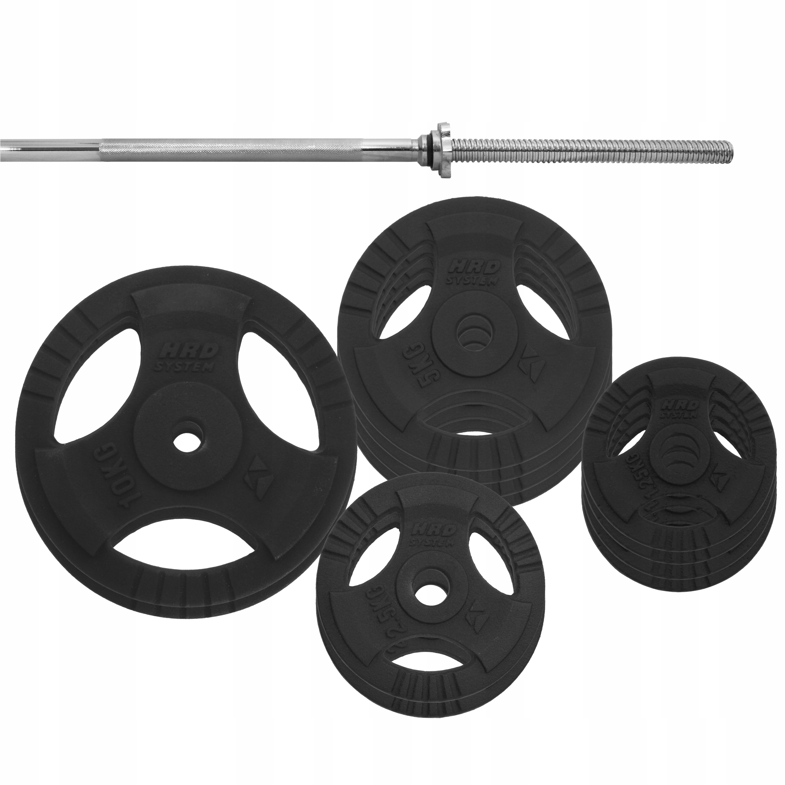 

Zestaw 50 kg obciążenie żeliwne 29mm + Gryf prosty