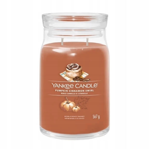 Pumpkin Cinnamon Swirl Yankee Candle Signature velká svíčka s 2 knoty