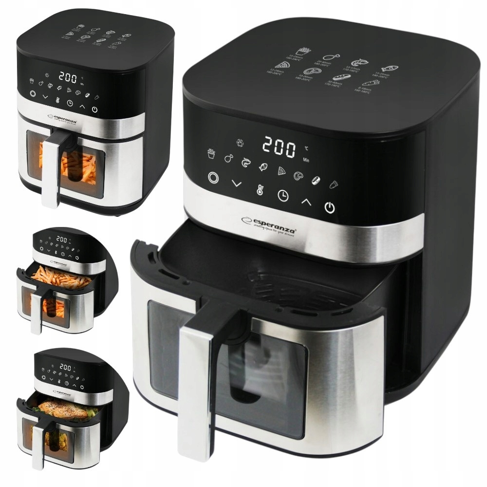 Air Fryer Duża Frytkownica Beztłuszczowa 5L 1400W 8 Automatycznych Trybów