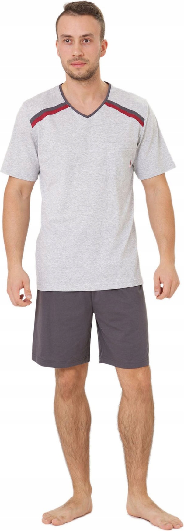

Piżama męska serek M-Max Big Olo krótka melanż 4XL