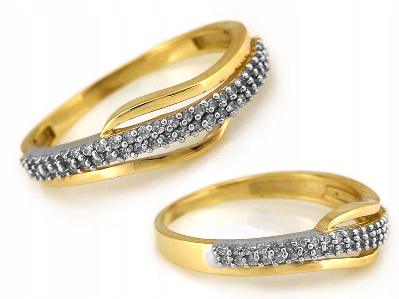 Zlatý prstýnek 585 s zirkony 1.77 g pro ženy velikost 13