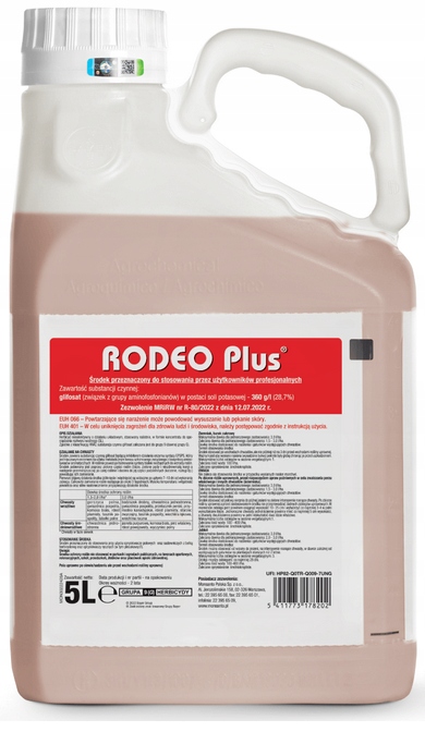 

Rodeo Plus 5l Bayer Glifosat środek chwastobójczy