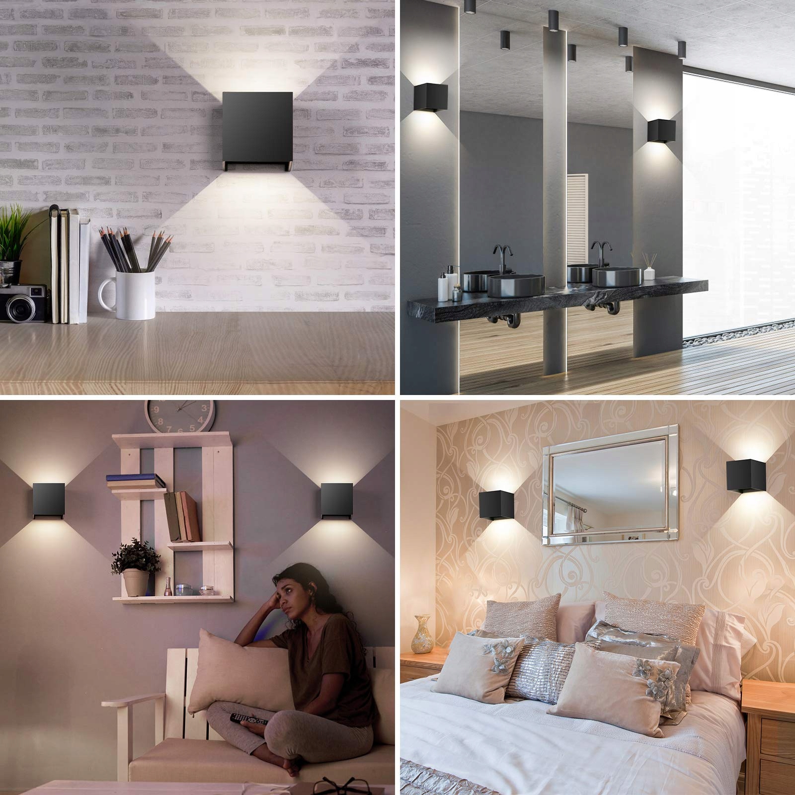 LEDMO 8 Sztuk LED Kinkiety Wewnętrzne Zewnętrzne 12W 4000K IP65 — miniatura 5