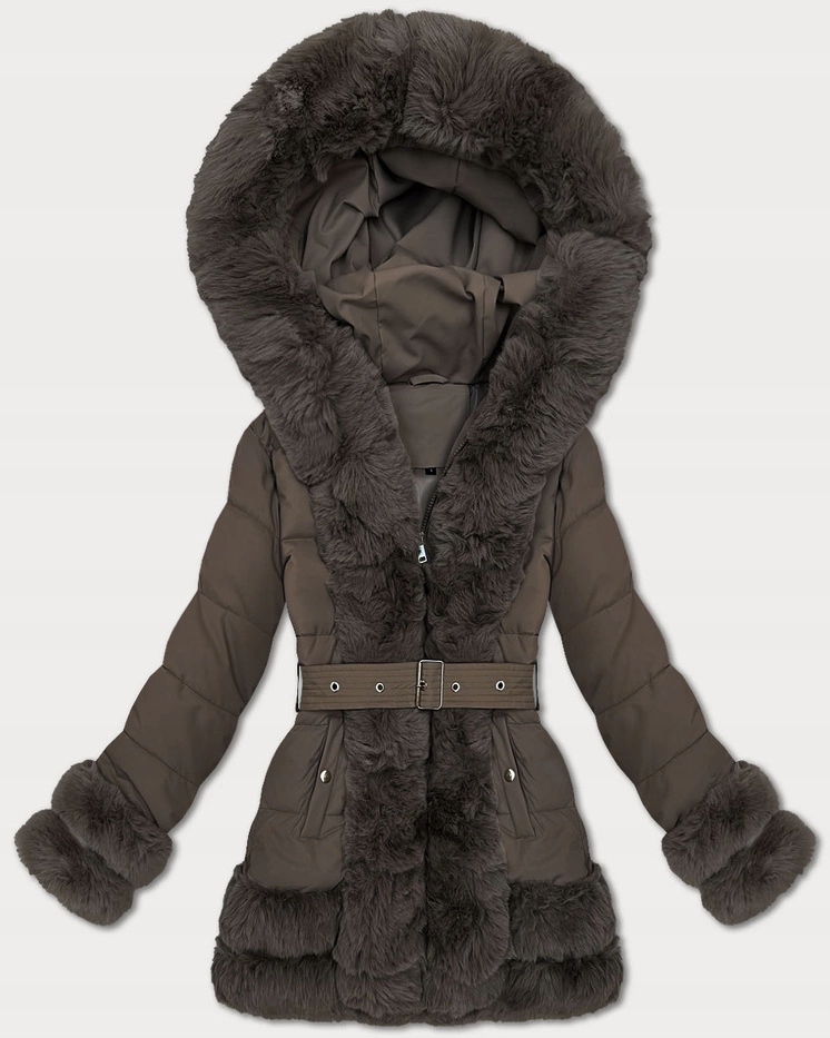 Bunda S Kožešinou B8526 Hnědá L (40)