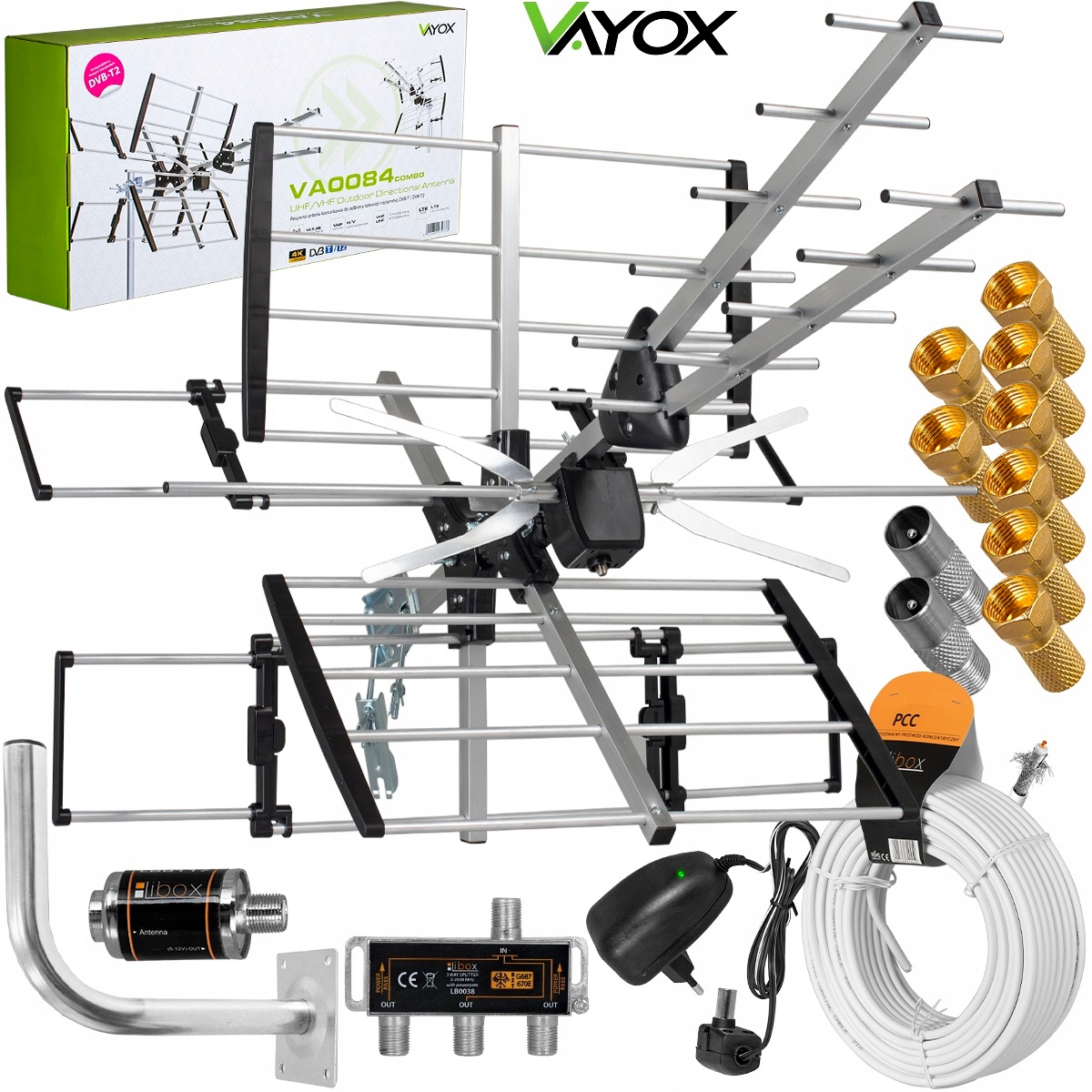Směrová Anténa DVB-T2 Combo 4K Sada 3TV Vayox