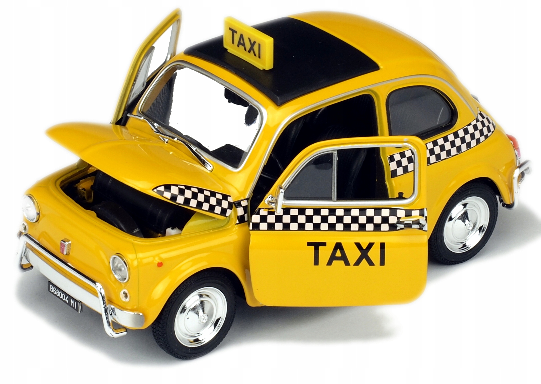 Welly Kovové Auto Model Nuova Fiat 500 Taxi