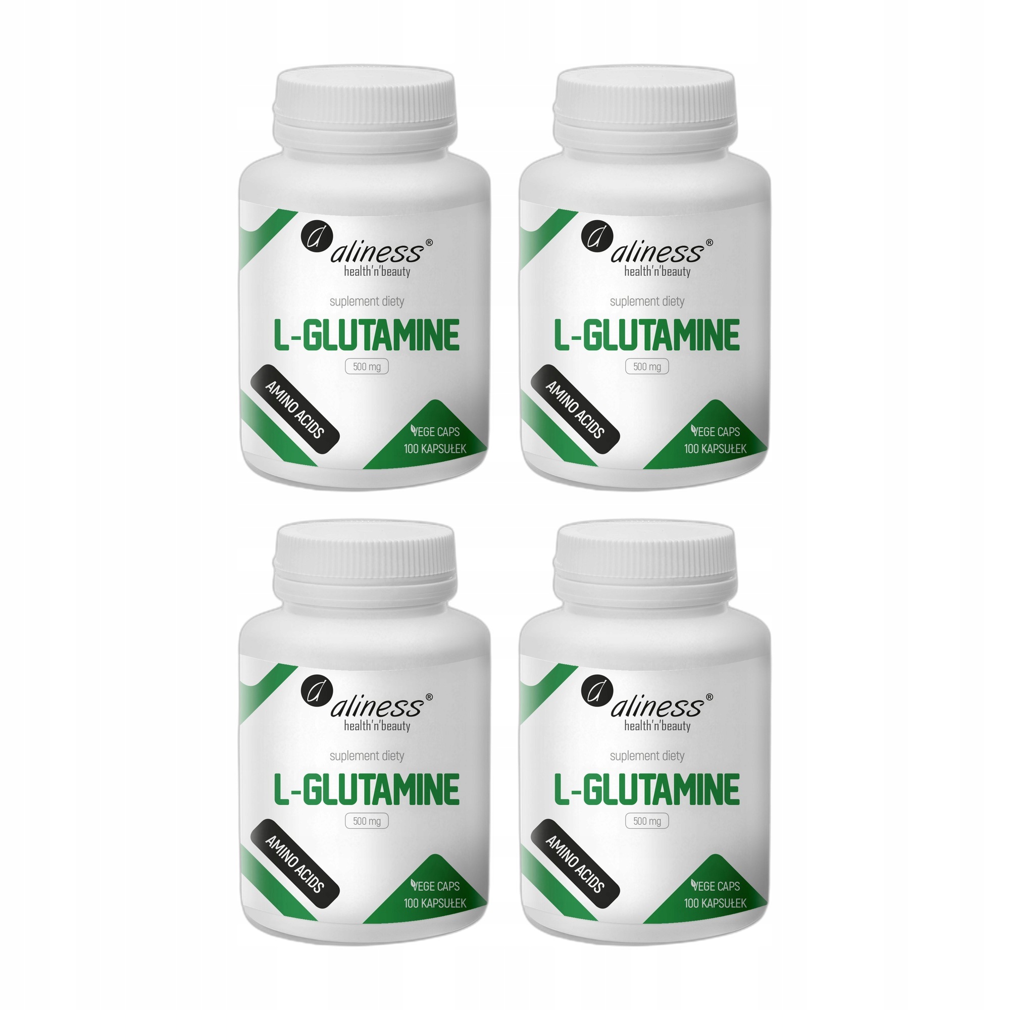 4x Aliness L-Glutamin 500 mg 100 kapslí čisté složení bez přísad