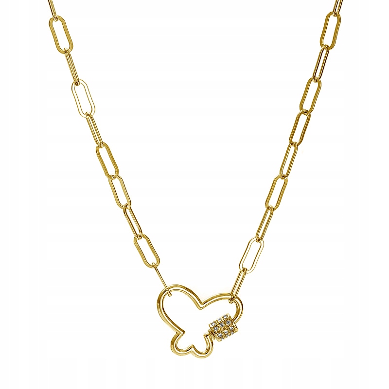 Stříbrný náhrdelník Ag 925 pozlacený motýl N05116