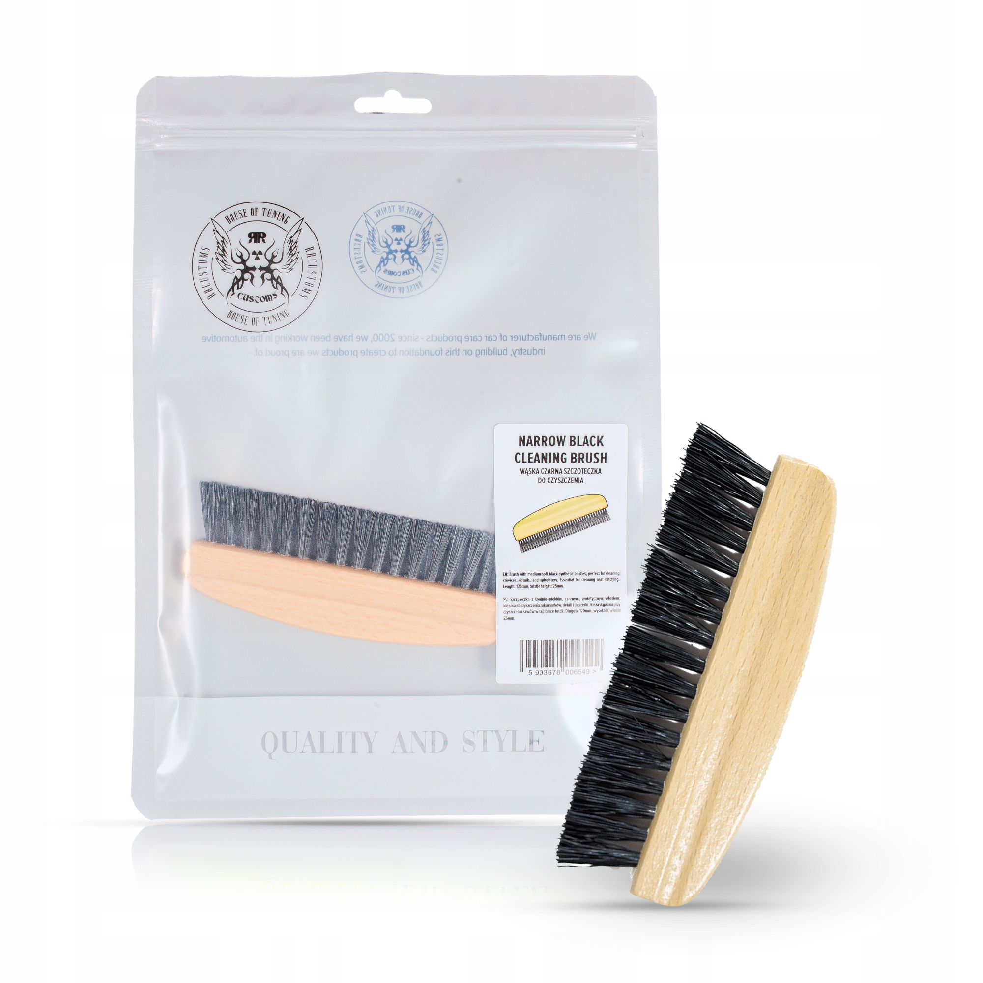 Rr Customs Wąska Czarna Szczoteczka do czyszczenia