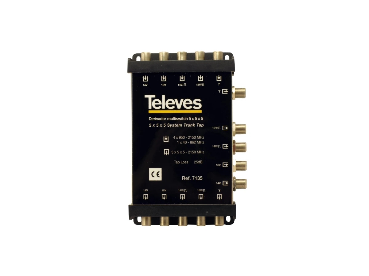 Odgałęźnik instalacji multiswitch 25dB Kaskada Televes 5x5x5 ref. 7135