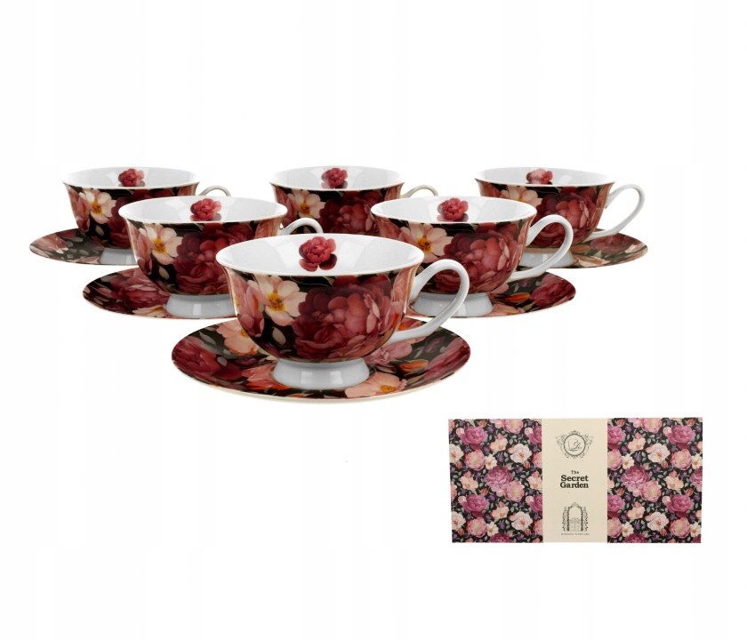 Sada 6 šálok na darček ruža anglická royal