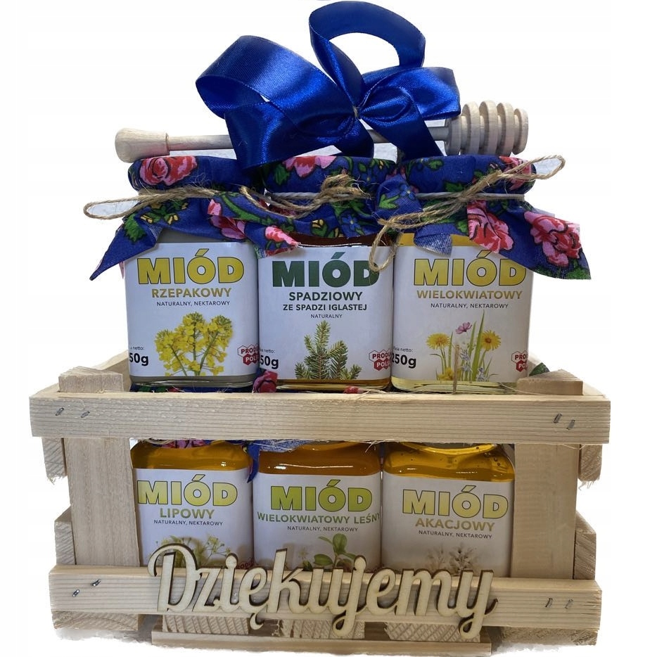 Na Dzień Nauczyciela Nauczycielki 6 x Miód napis "Dziękujemy"