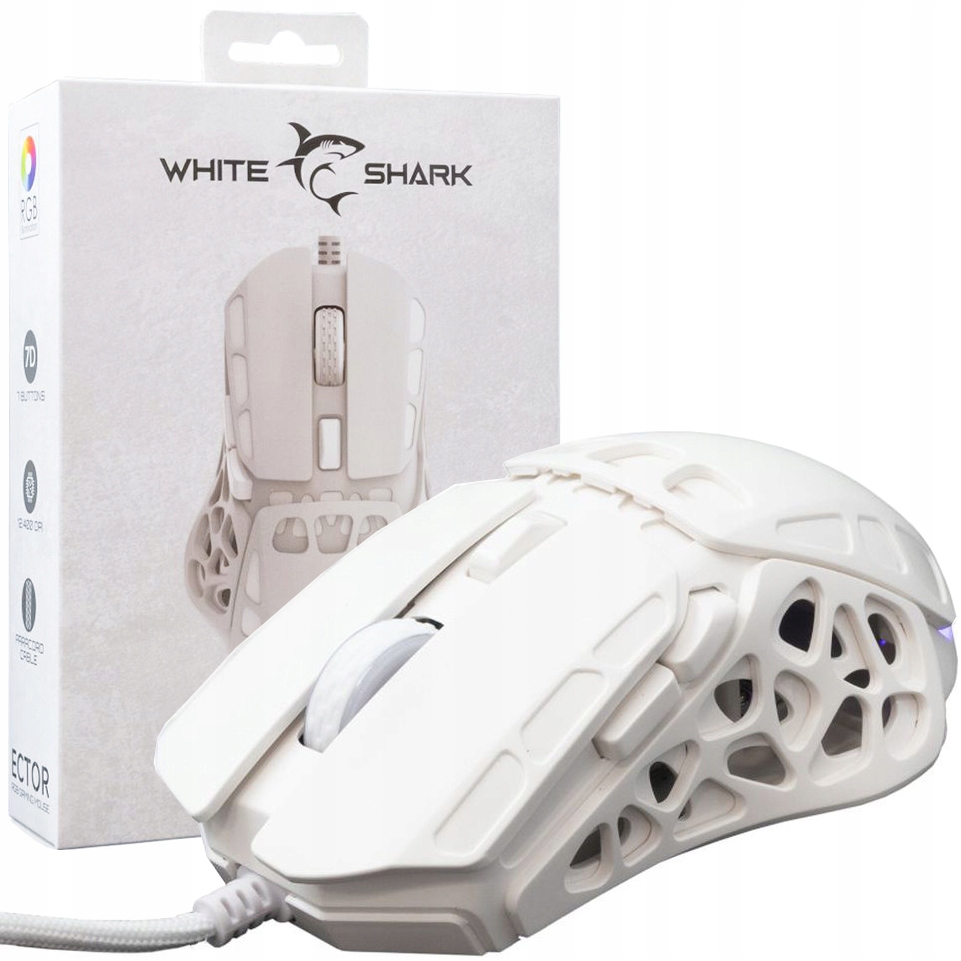 Optická myš WhiteShark, drátová herní myš, tichá, pro notebook Pc
