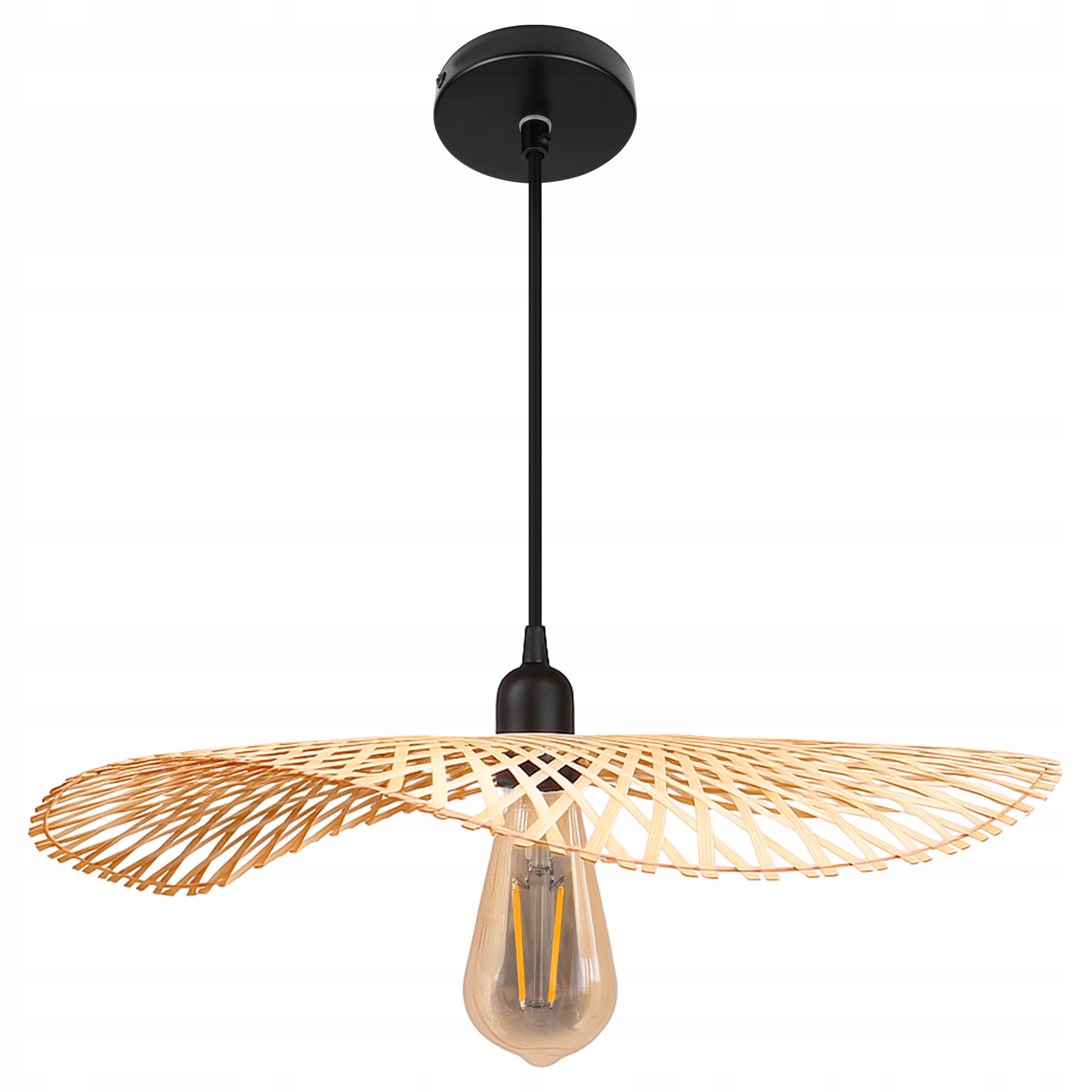 Lampa sufitowa Led lampa wisząca żyrandol E27 oprawa 45cm boho Bambusowa