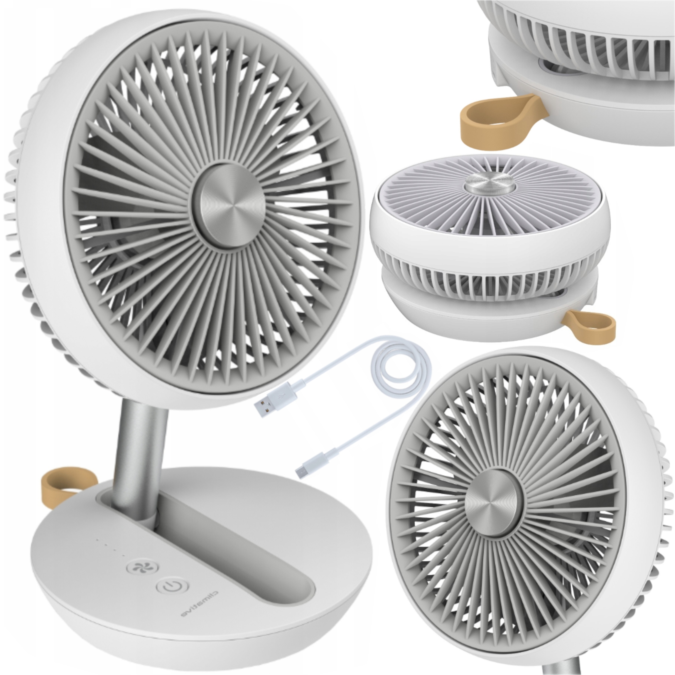 Stolní Větrák 2v1 Skládací Turistický Ventilátor 15H Provoz