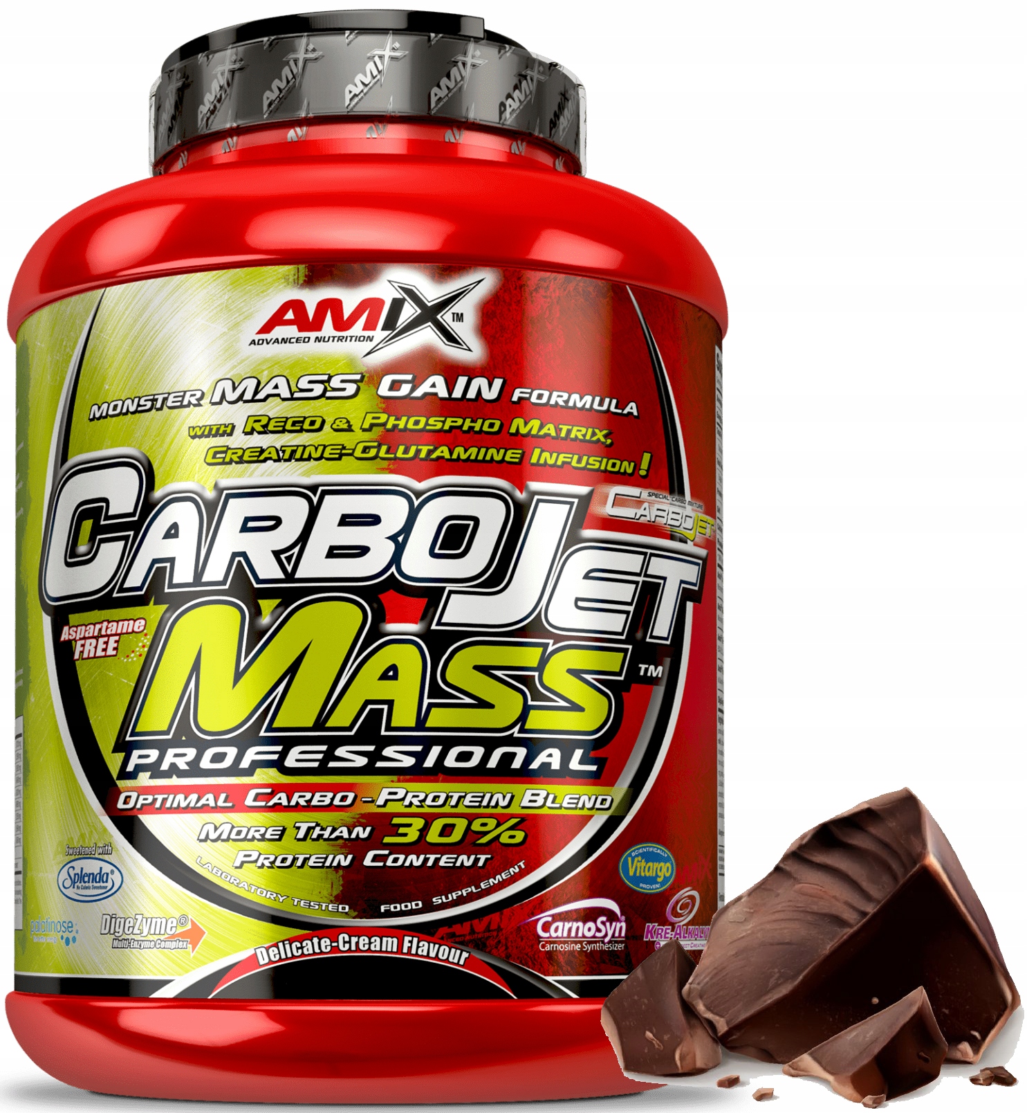Amix Carbojet Mass Professional Gainer 3000g Sacharidovo-proteinový přípravek pro nárůst svalové hmoty
